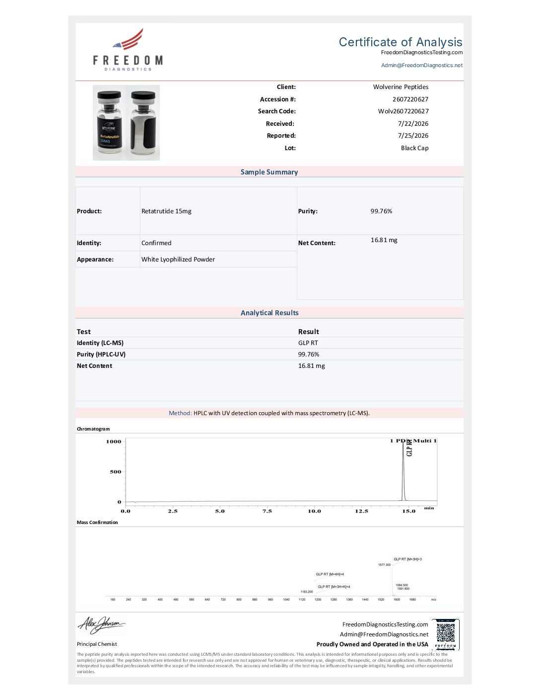 Wolverine Research Pack - GLP 3 15mg